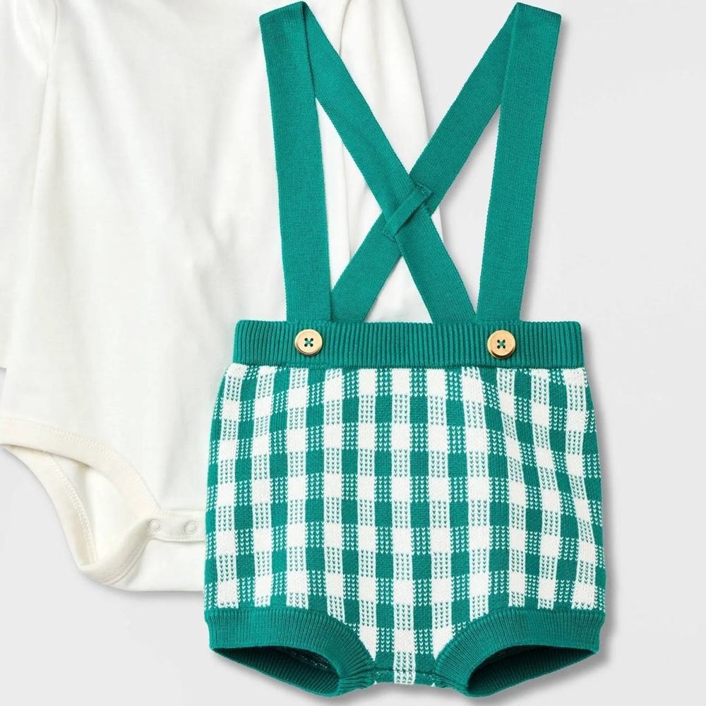 Adorable plaid sweater romper